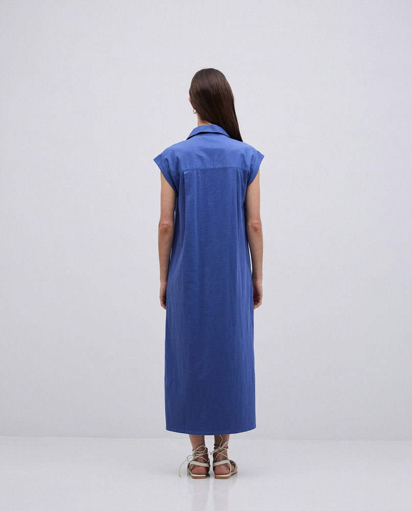 Slub Cotton Shirt Dress