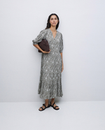 Short Sleeve Printed Flowy Dress