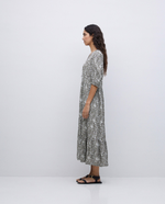 Short Sleeve Printed Flowy Dress