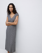 Black Geometric Midi Dress