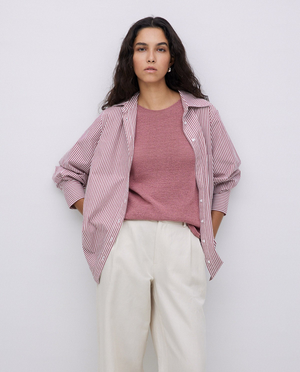 Garnet Striped Poplin Shirt