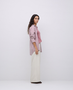 Garnet Striped Poplin Shirt