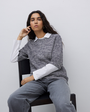 Dark Blue Openwork Jumper