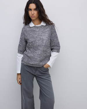 Dark Blue Openwork Jumper