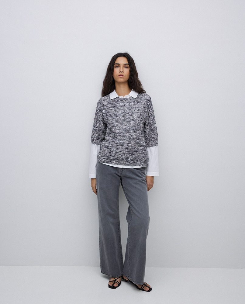 Dark Blue Openwork Jumper