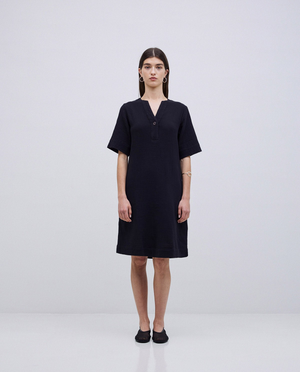 Black Double Chiffon Short Dress