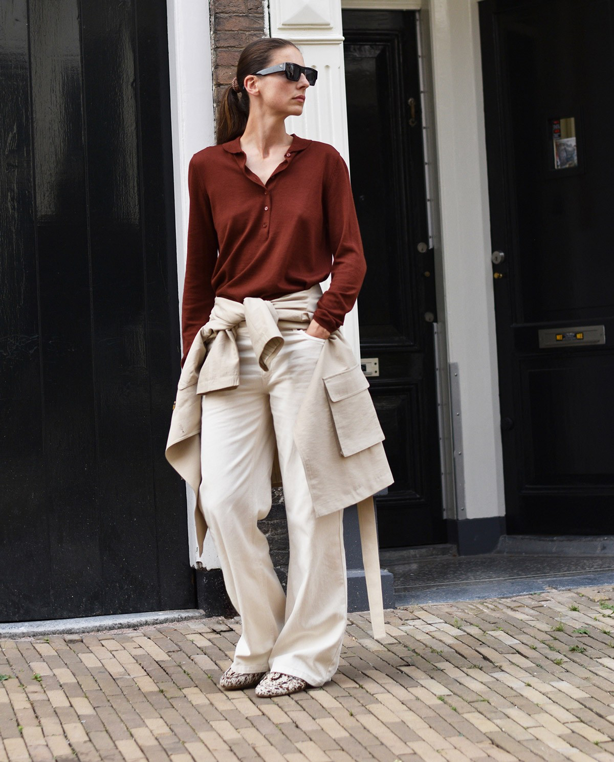 Terracotta Merino Wool Wide Sweater
