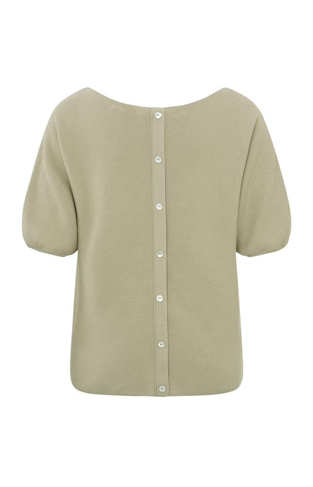 Short Sleeve Button Detail Sweater