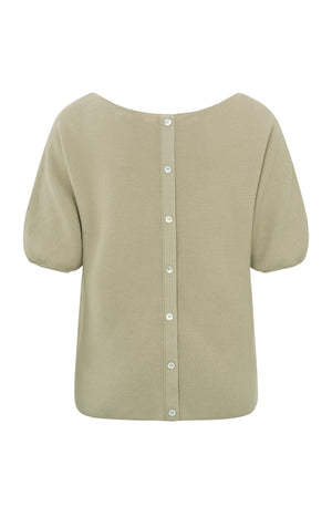 Short Sleeve Button Detail Sweater