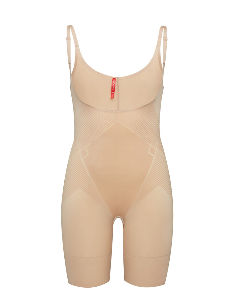 Invisible Shaping Open-Bust Mid-Thigh Bodysuit