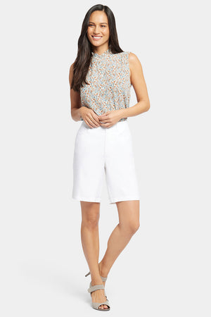White stretch bermuda shorts hotsell