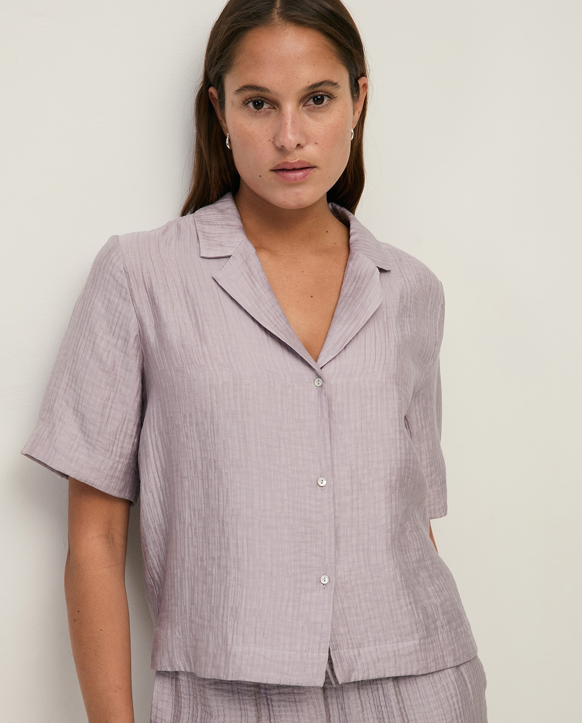 Short-Sleeve Shirt with Lapels