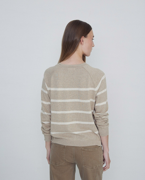 Striped Crewneck Cotton Pullover