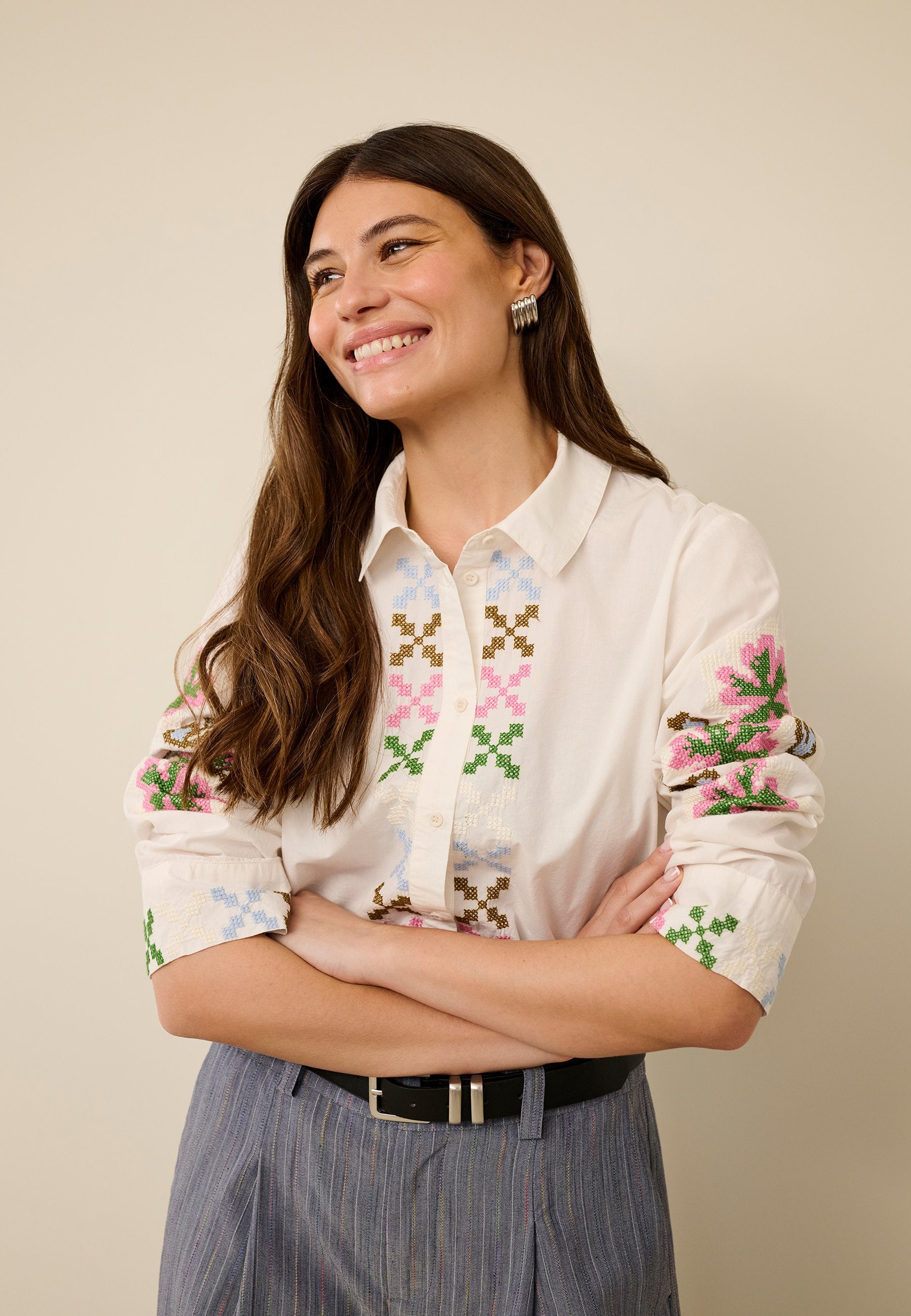 Breezy Shirt With Embroidery