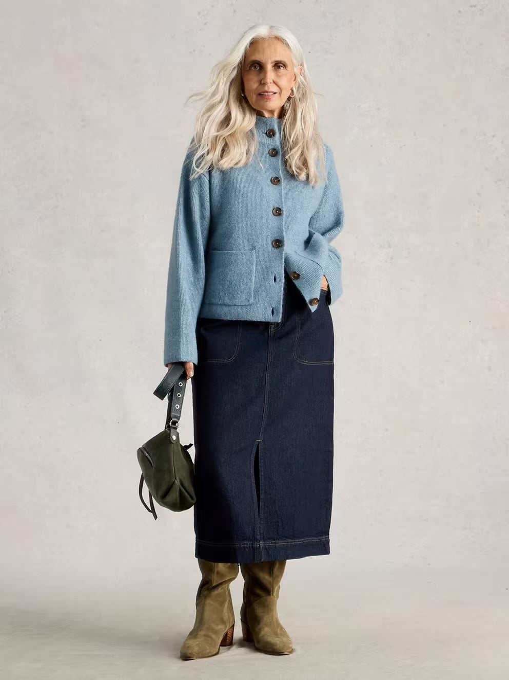 Tia Denim Midi Skirt