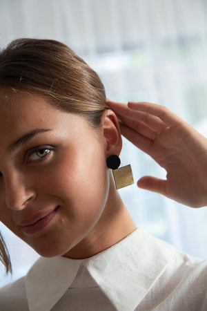 Bauhaus Circle Square Earring