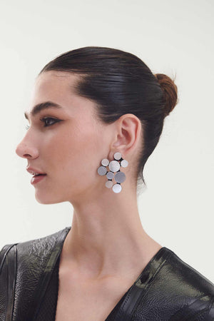 Abstraction V Earrings Silver