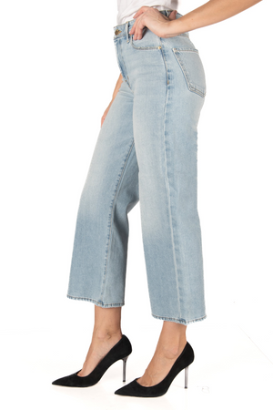 Katie Crop High Flare - Angel Blue