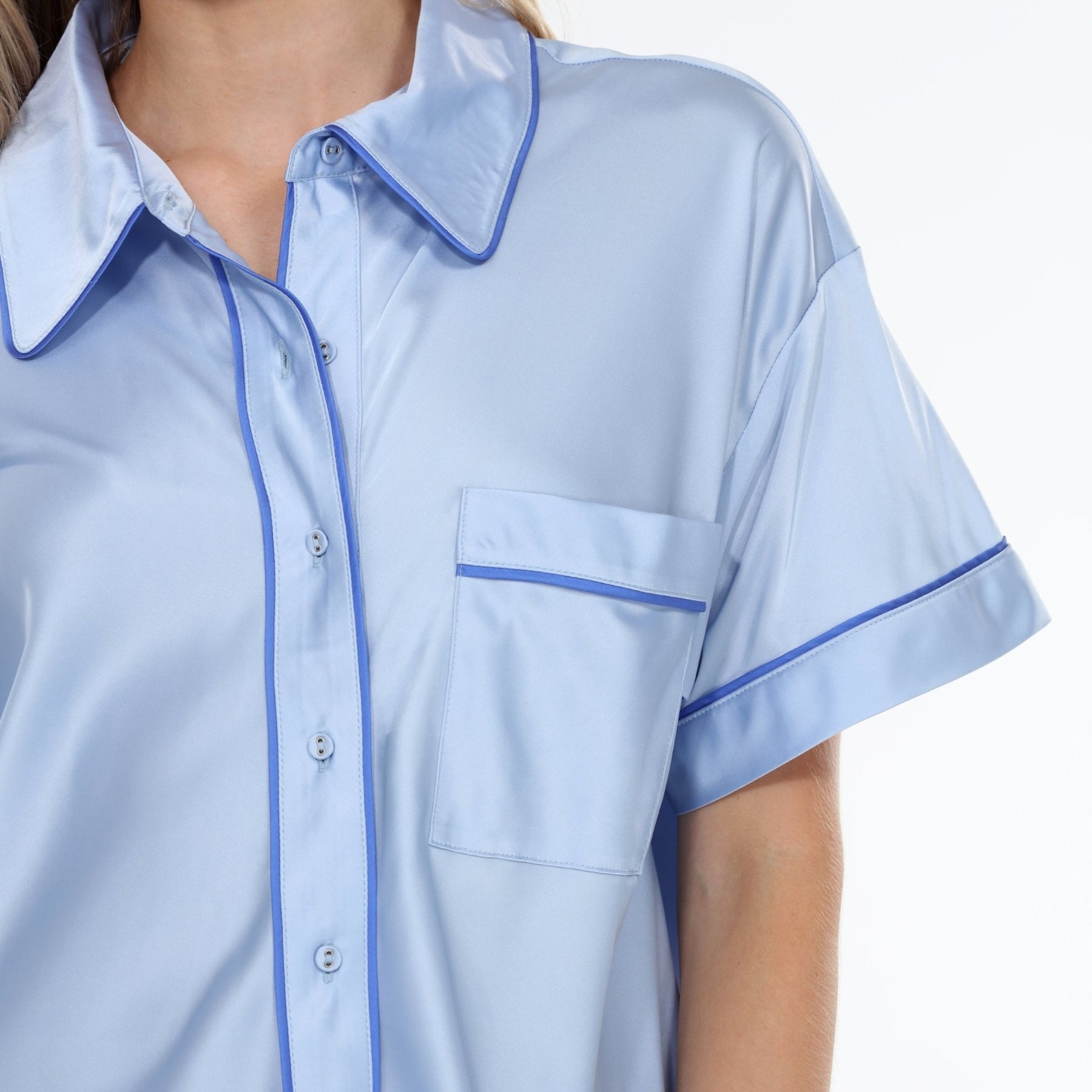 Retreat Satin Short-Sleeve PJ Set