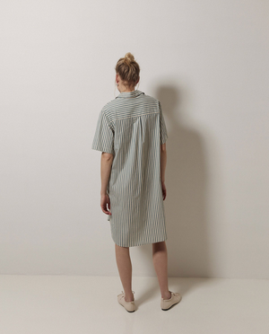 Striped Cotton Shirt Dress