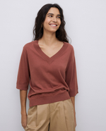 Short Sleeve V-Neck Jumper