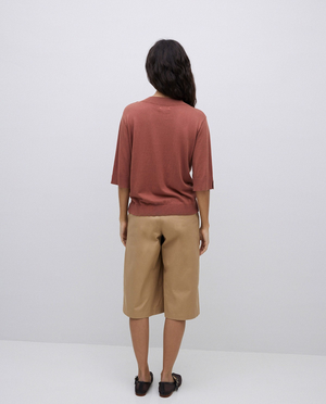 Short Sleeve V-Neck Jumper