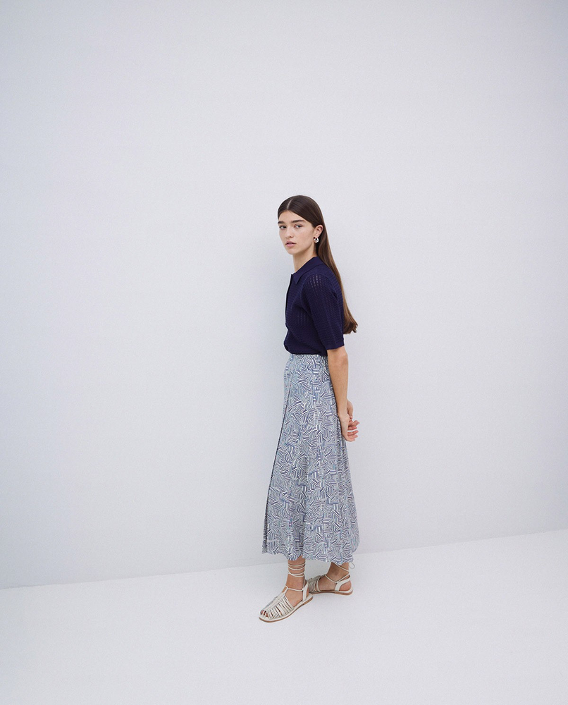 Printed Midi Skirt