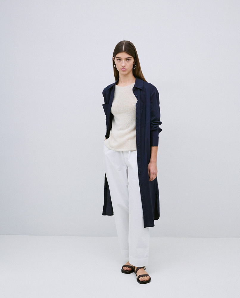 Poplin Collared Shirt Dress