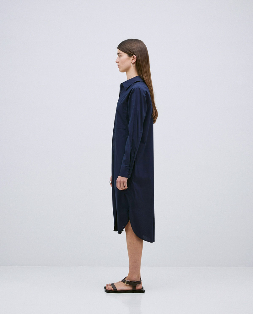 Poplin Collared Shirt Dress