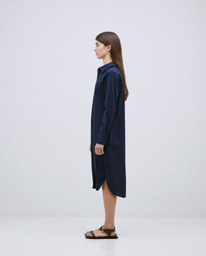 Poplin Collared Shirt Dress