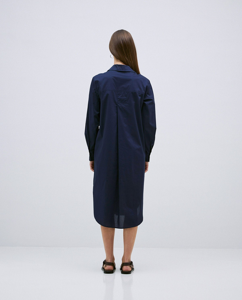 Poplin Collared Shirt Dress