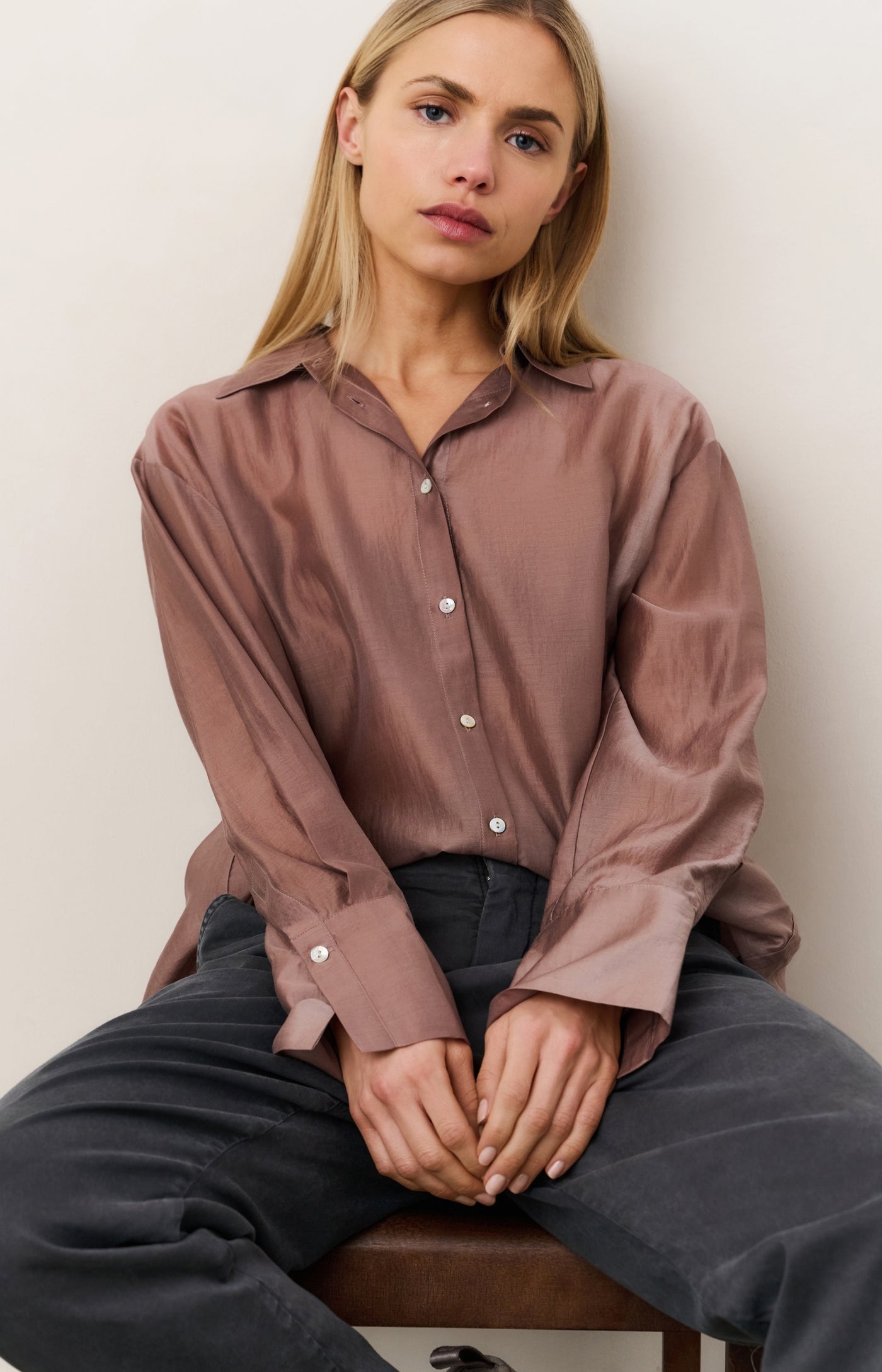 Sheer Blouse w Back Detail
