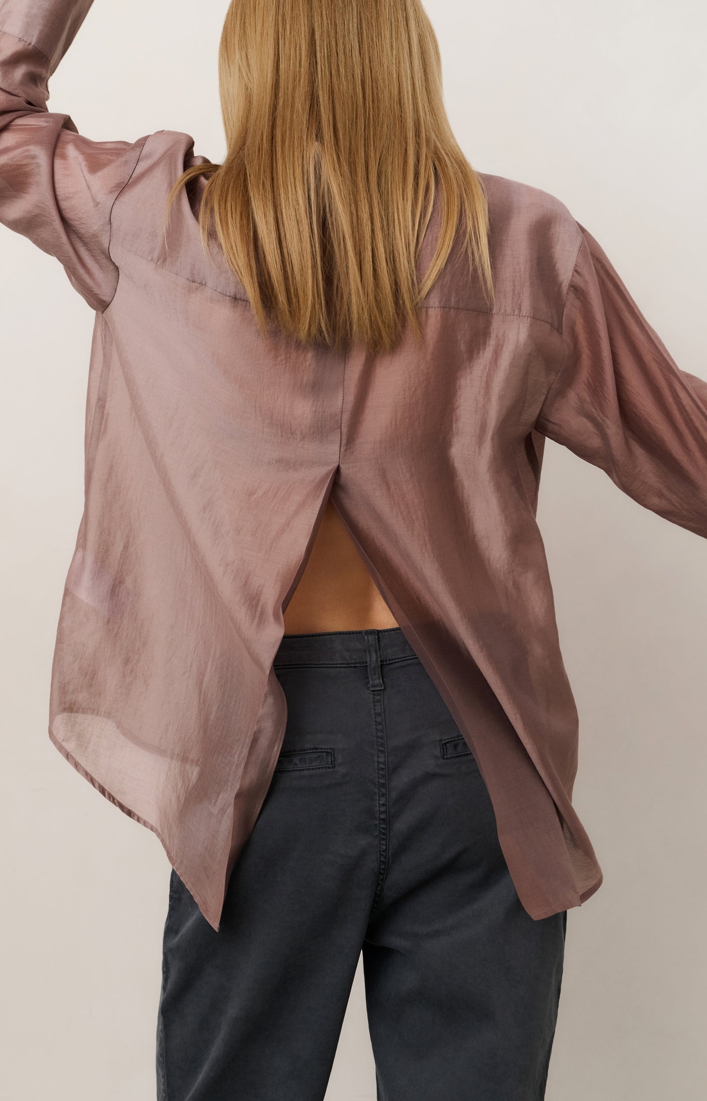 Sheer Blouse w Back Detail