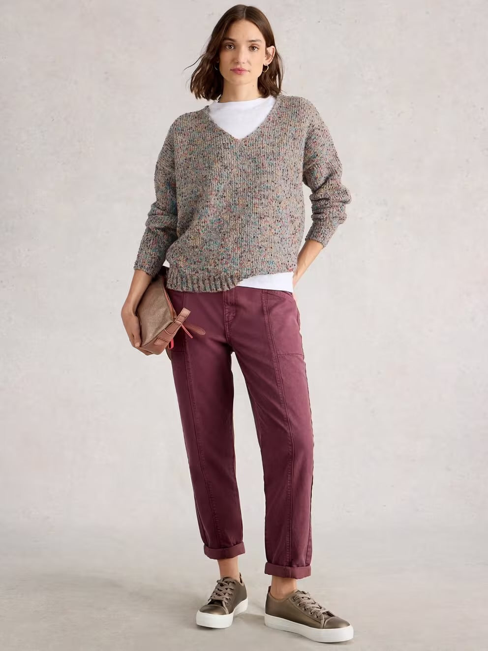 Textured V-Neck Jumper