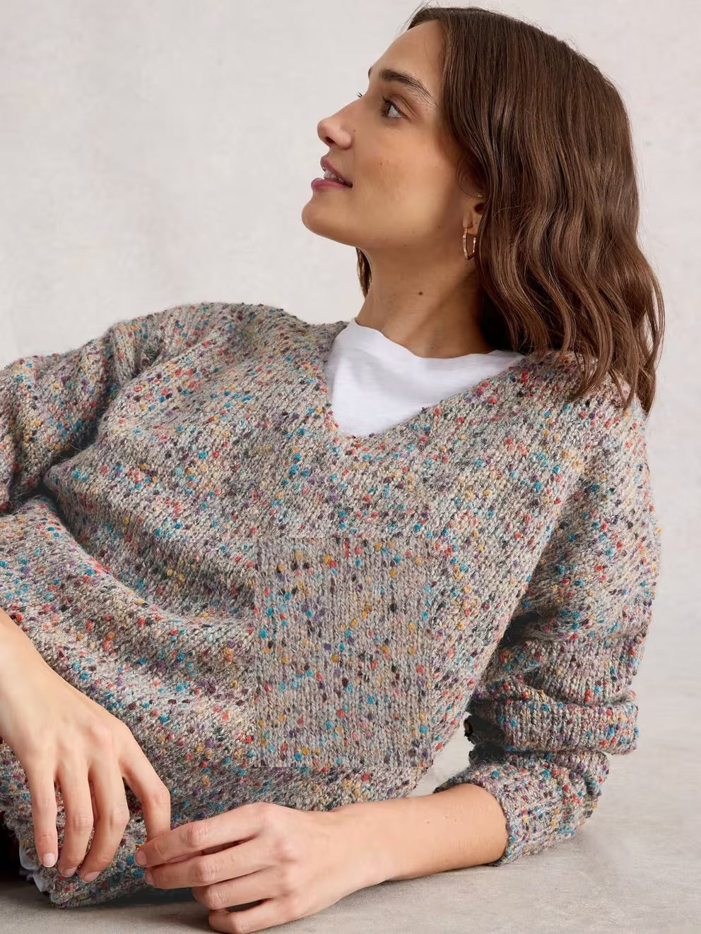 Textured V-Neck Jumper