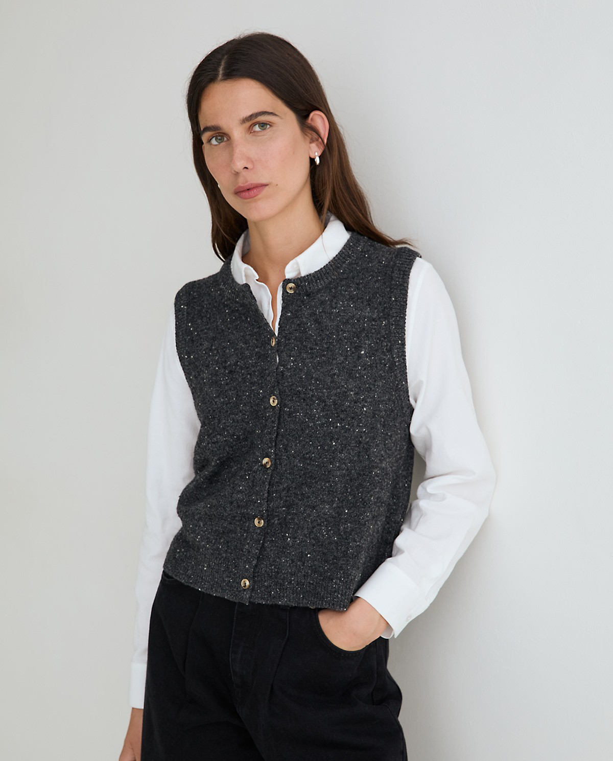 Open Tweed Vest