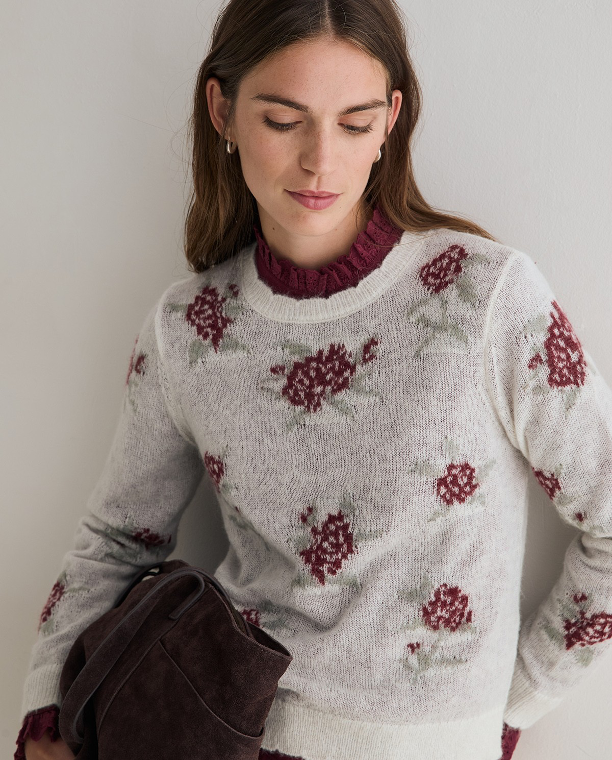 Jacquard Floral Sweater
