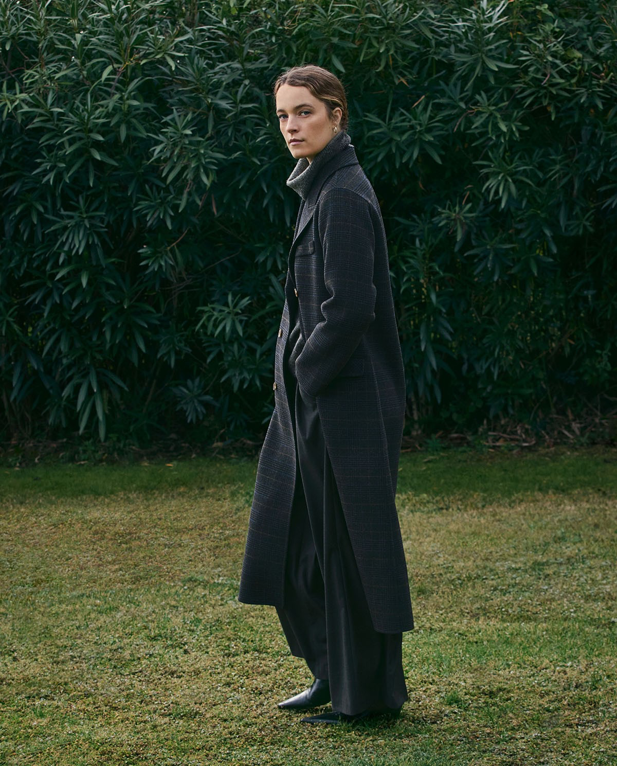 Long Handmade Check Coat