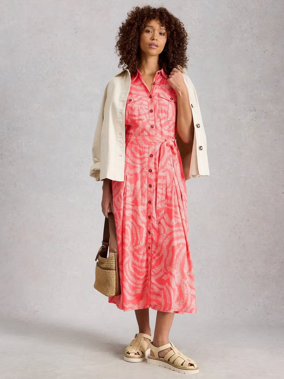 Tiff Linen Blend Shirt Dress