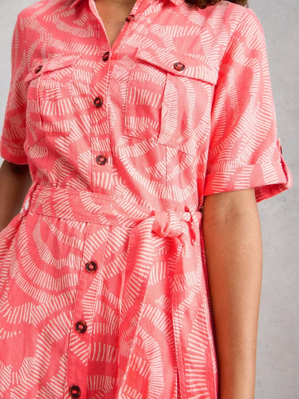 Tiff Linen Blend Shirt Dress