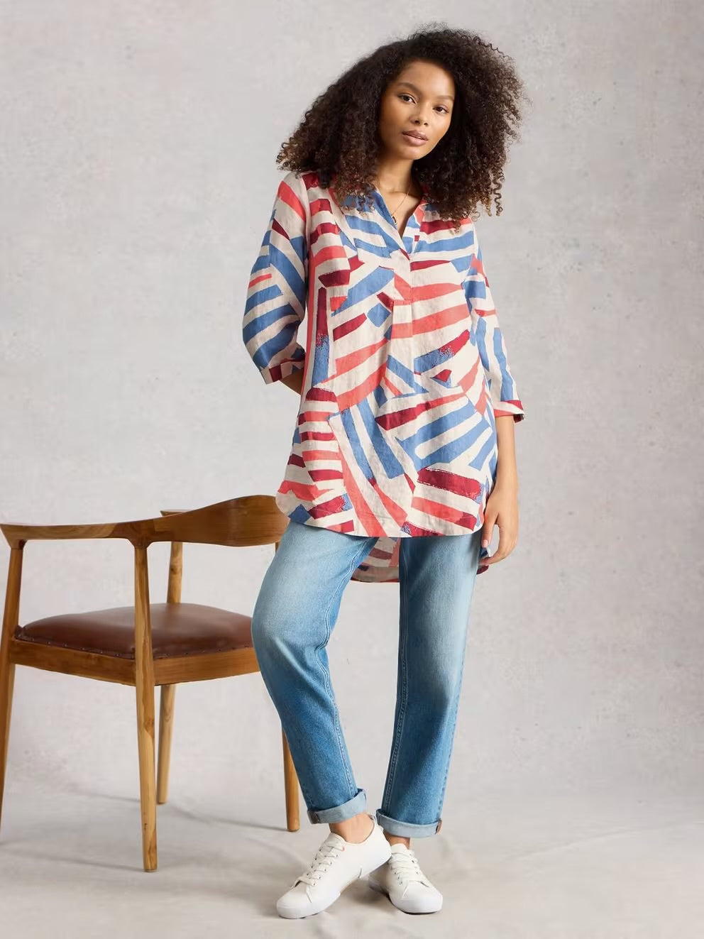 Bianca Linen Notch Tunic