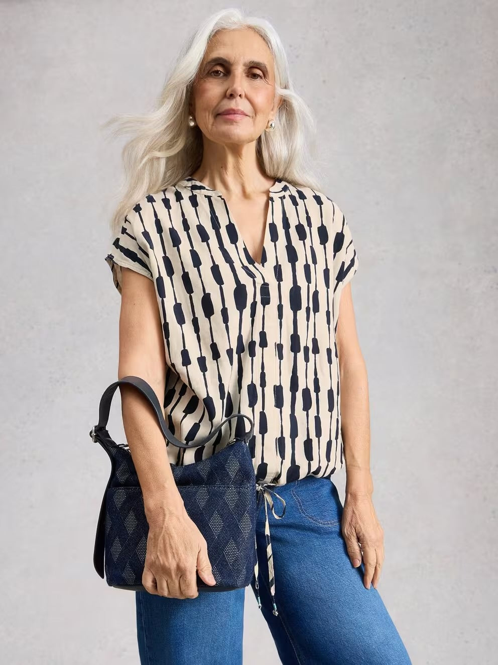 Nicole Linen Blend Printed Top