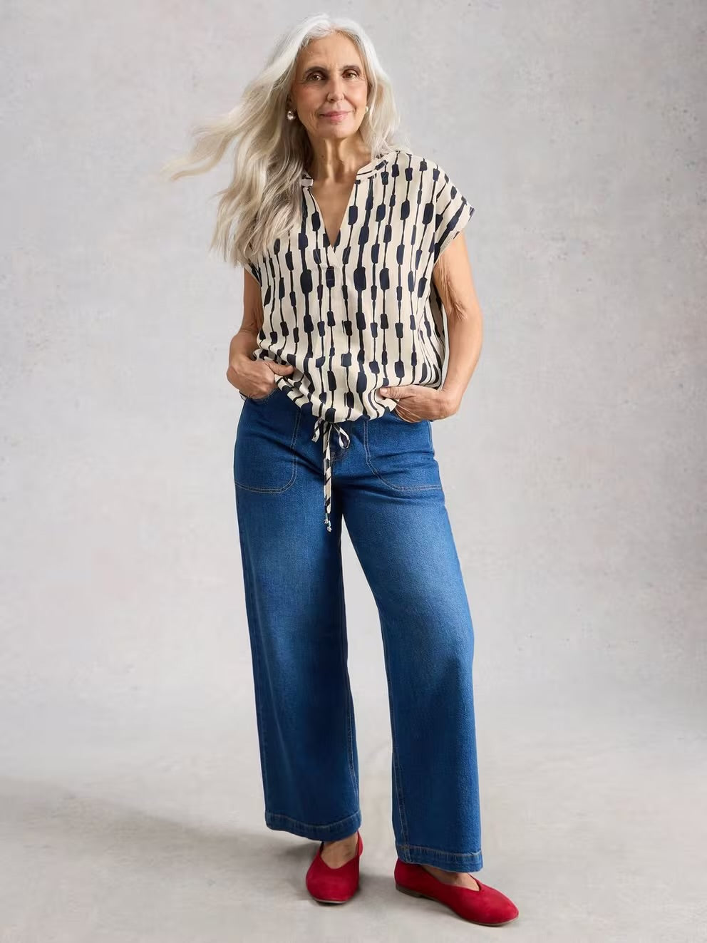 Nicole Linen Blend Printed Top