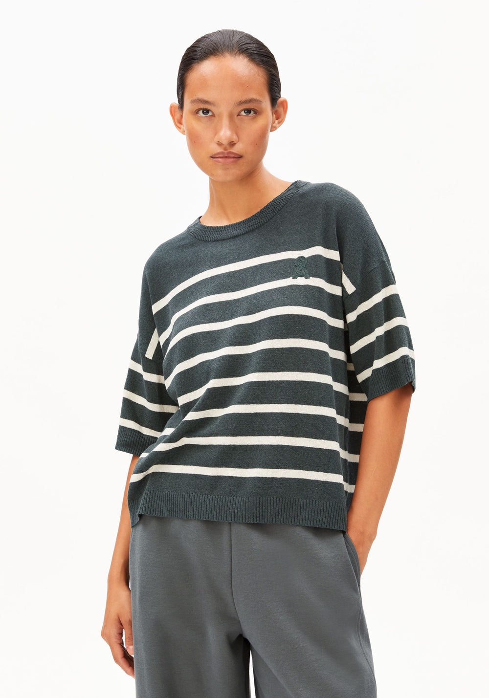 Stripe Linen Blend Sweater