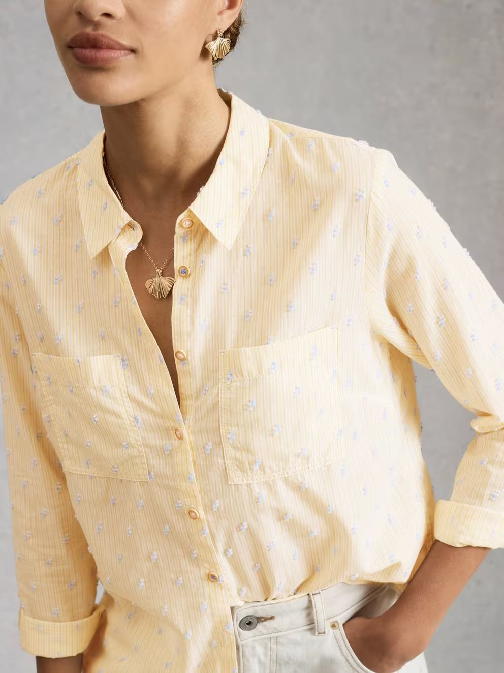 Sophie Organic Cotton Shirt - Yellow Multi