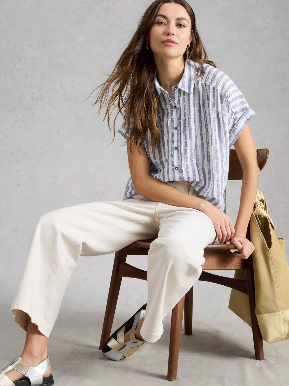 Orla Button Through Striped Shirt