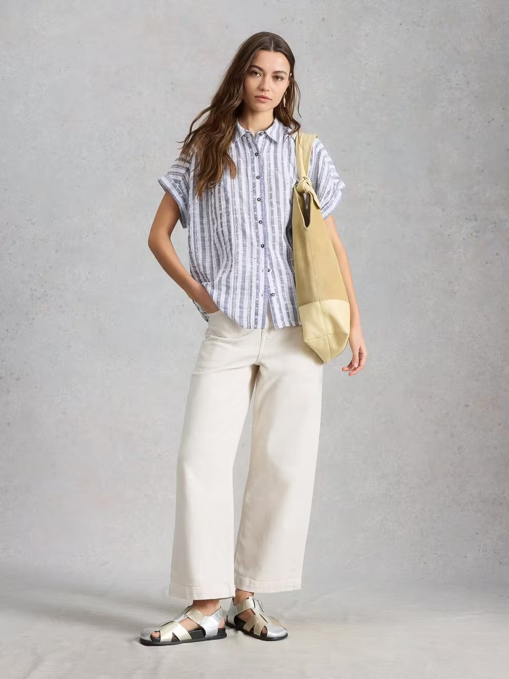 Orla Button Through Striped Shirt