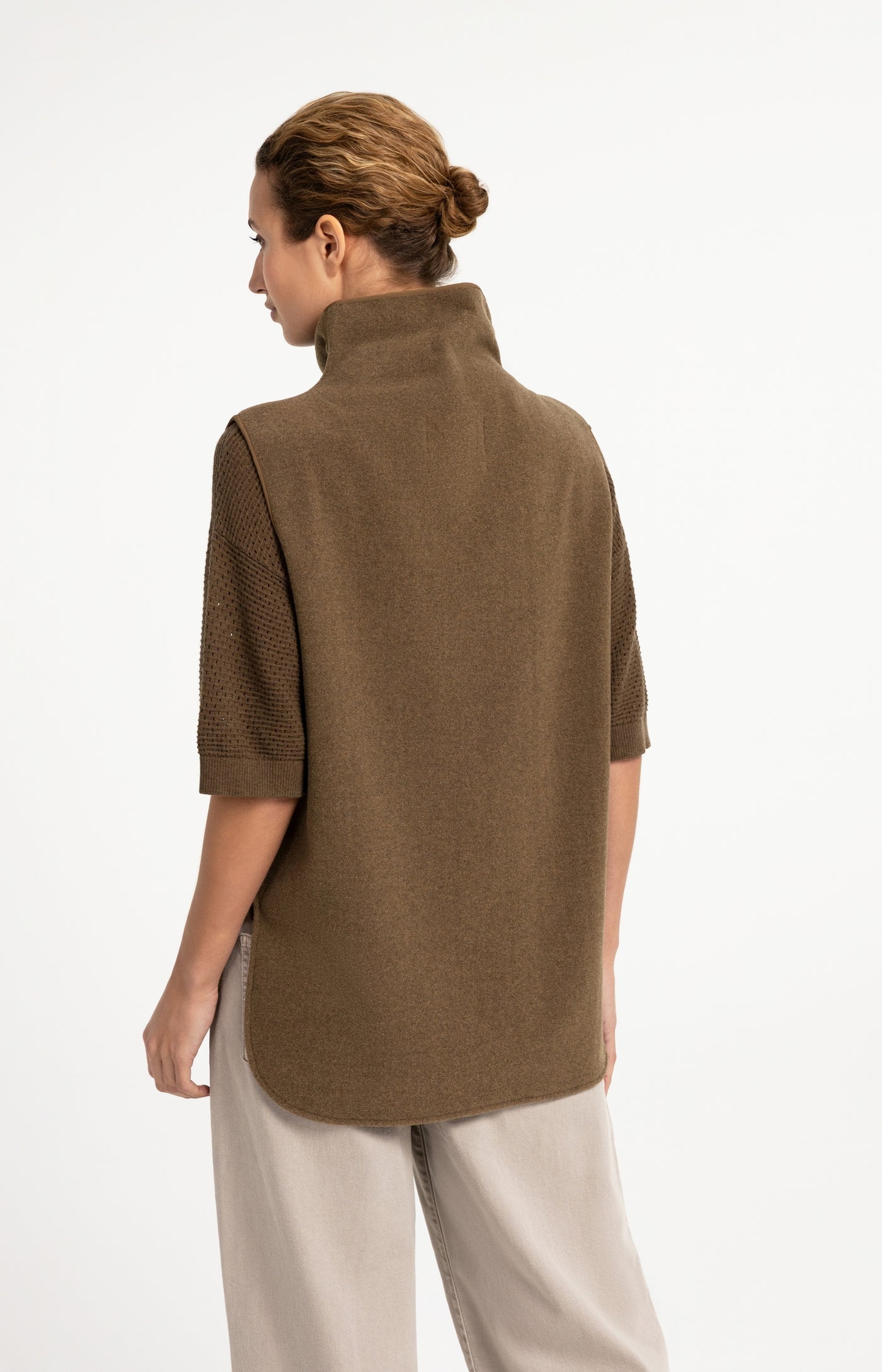 Woven Wool Mix Spencer Body-warmer