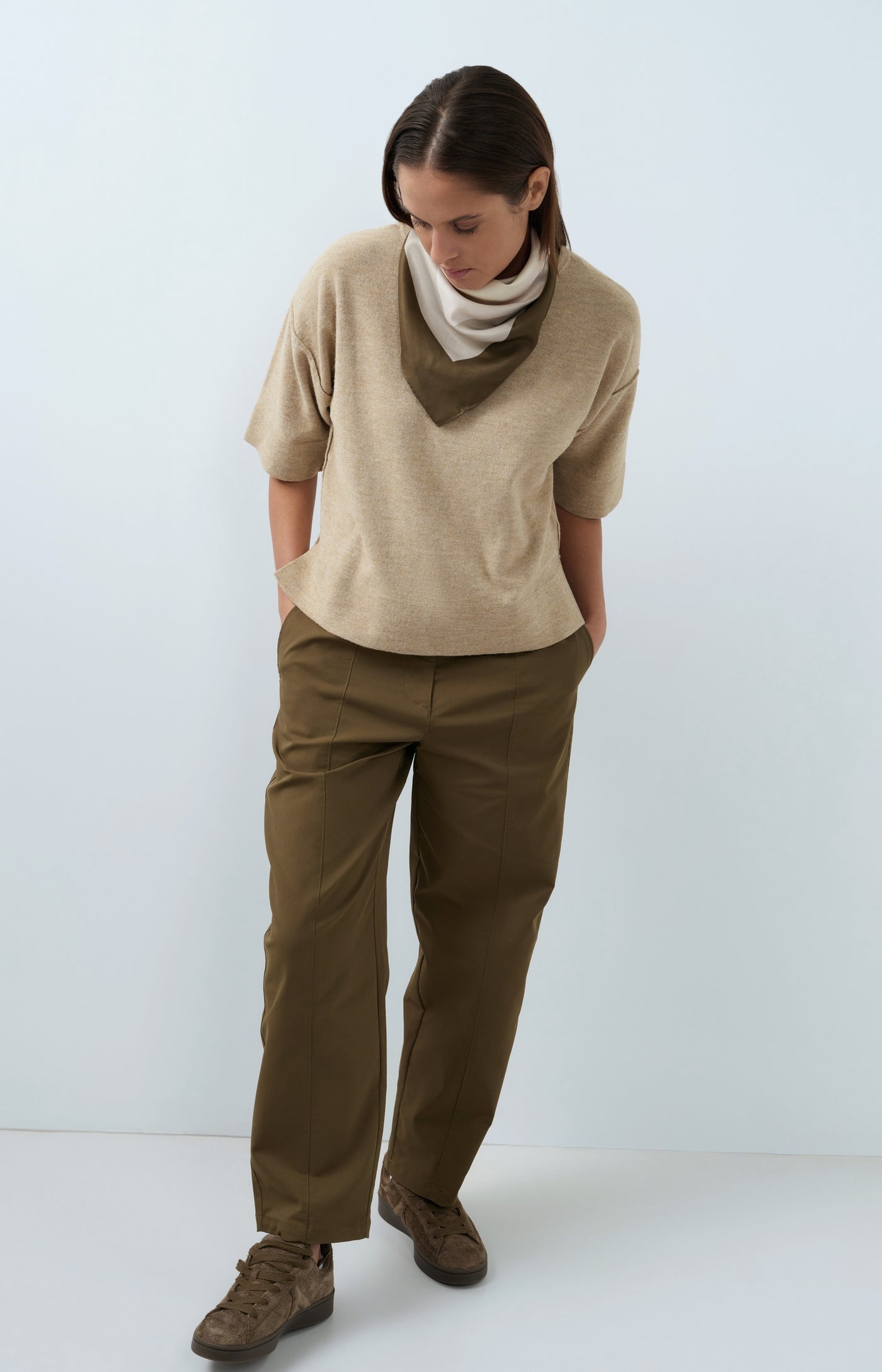 Loose Fit Straight Leg Trousers