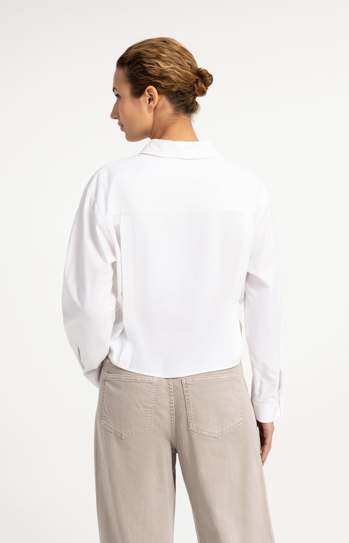 Poplin Blouse with Button Detail